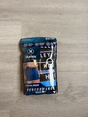 Hurley Men Performance Boxer Briefs 4 Pack Size Large 36-38